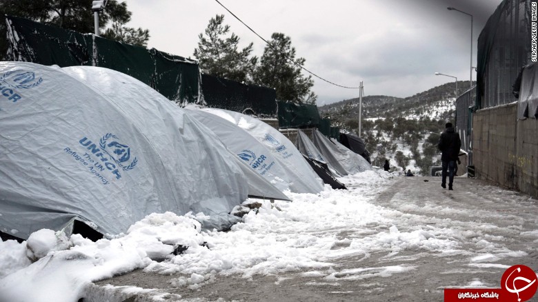 وخامت شرایط پناهجویان به دلیل کاهش شدید دما در اروپا +تصاویر