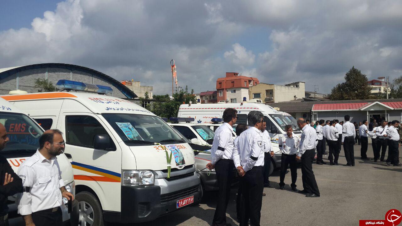 مشکی پوش شدن آمبولانس های سوادکوه در سوگواری کارمند فقید