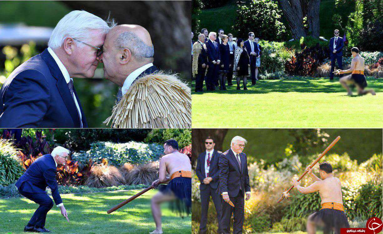 استقبال عجیب از رییس جمهور آلمان در نیوزیلند به سبک آدم‌خوارها+عکس