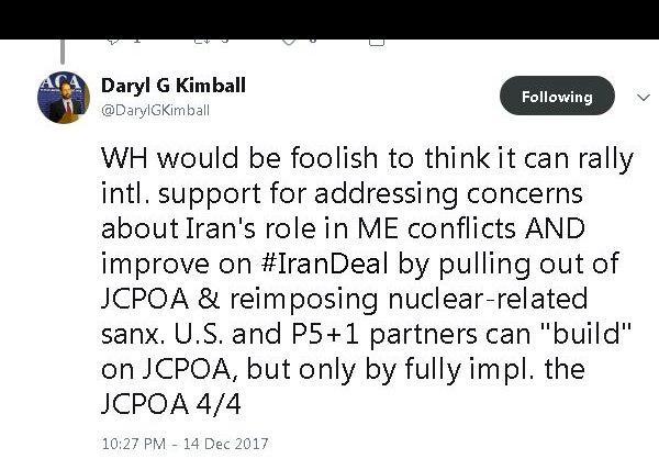 واکنش رئیس انجمن کنترل تسلیحاتی آمریکا به ادعاهای نیکی هیلی علیه ایران